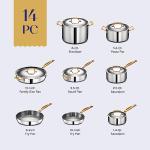 14-Piece Copper-Core Stainless Steel Cookware Set