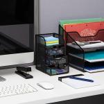 Mind Reader Mini Black Desk Organizer with Drawers