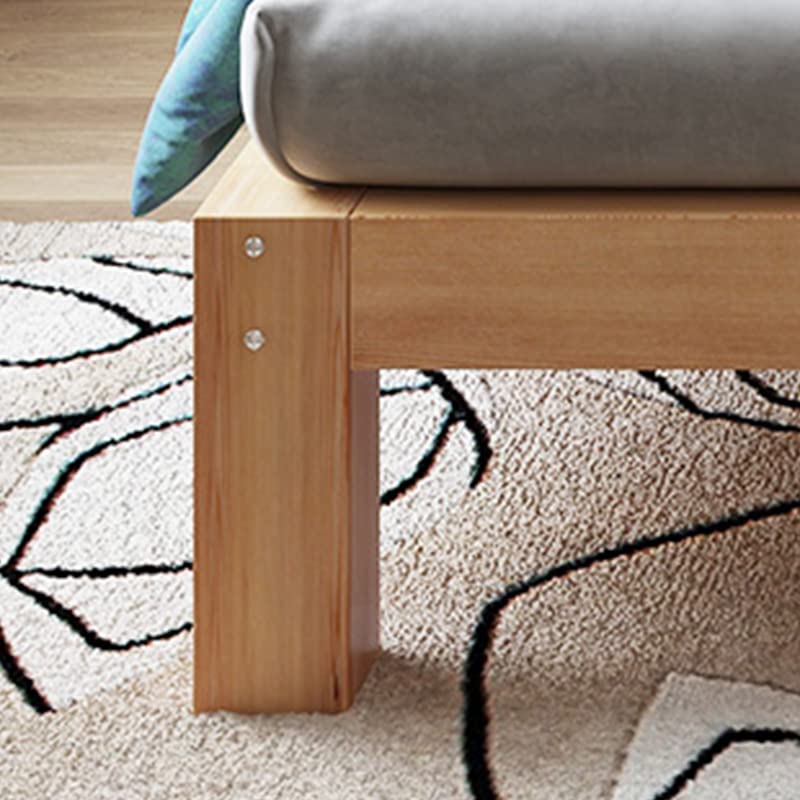 LITFAD Scandinavian Bed Frame Platform Bed Solid Wood Standard Bed Wooden Slats (No Box Spring Needed) - California King, Single Bed