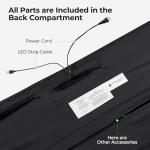 Gray Full Size Bed Headboard with Adjustable LED Lights