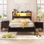 Twin Size Headboard with Storage and LED Light