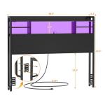 Twin Size Headboard with Storage and LED Light