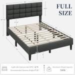 Modern Full Upholstered Bed Frame with Tufted Headboard