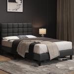 Modern Full Upholstered Bed Frame with Tufted Headboard