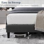 Modern Full Upholstered Bed Frame with Tufted Headboard