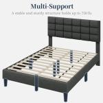 Modern Full Upholstered Bed Frame with Tufted Headboard