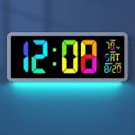 Large Colorful LED Wall Clock with Night Lights