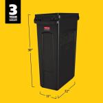 Rubbermaid Slim Jim 87L Black Trash Bin