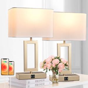 Set of 2 Dimmable Touch Control Table Lamps