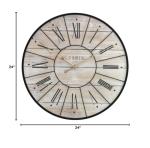 Parisian-Inspired Large Round Wall Clock 24”
