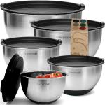 5-Piece Stainless Steel Mixing Bowls with Lids