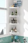 4-Tier Corner Shower Caddy with Stainless Steel Pole