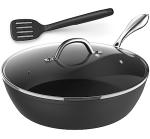 Nonstick Deep Frying Pan with Lid, 11-Inch