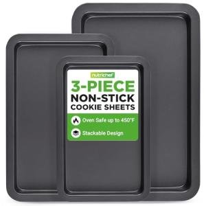 NutriChef 3-Piece Nonstick Cookie Sheet Set