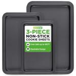 NutriChef 3-Piece Nonstick Cookie Sheet Set