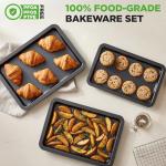 NutriChef 3-Piece Nonstick Cookie Sheet Set
