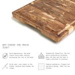 Extra Large Teak Wood Cutting Board with Grip