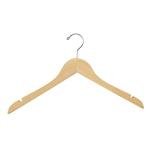 Flat Wooden Hangers with Chrome Hook, Pack of 100