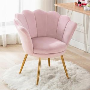 Mid Century Modern Velvet Accent Chair - Light Pink