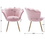 Mid Century Modern Velvet Accent Chair - Light Pink