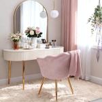Mid Century Modern Velvet Accent Chair - Light Pink