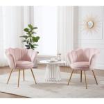 Mid Century Modern Velvet Accent Chair - Light Pink