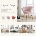 Mid Century Modern Velvet Accent Chair - Light Pink