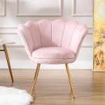 Mid Century Modern Velvet Accent Chair - Light Pink