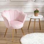 Mid Century Modern Velvet Accent Chair - Light Pink
