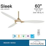 MINKA-AIRE Ceiling Fan in Soft Brass and White