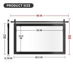 Large Black Farmhouse Wall Mirror, 40x26 Inch