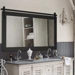 Large Black Farmhouse Wall Mirror, 40x26 Inch