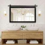 Large Black Farmhouse Wall Mirror, 40x26 Inch