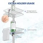 Rustproof Shower Corner Caddy with Tension Pole