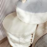 White Vanity Makeup Table Set with Lighted Mirror