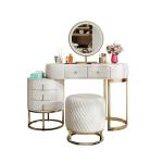 White Vanity Makeup Table Set with Lighted Mirror