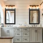 Black Farmhouse Wall Mirror with Solid Wood Frame