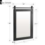 Black Farmhouse Wall Mirror with Solid Wood Frame