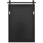 Black Farmhouse Wall Mirror with Solid Wood Frame