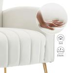 Beige Velvet Wingback Accent Chair Set of 2