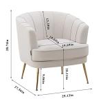 Modern Velvet Barrel Chair with Gold Legs