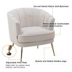 Modern Velvet Barrel Chair with Gold Legs