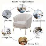 Modern Velvet Barrel Chair with Gold Legs