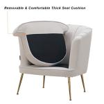 Modern Velvet Barrel Chair with Gold Legs