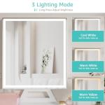 White Makeup Vanity Set with Mirror and Lights