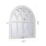 Rustic White Arched Window Mirror for Home Decor
