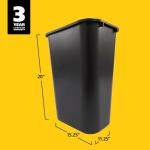 Large Rubbermaid Black Waste Basket - 39 Liters