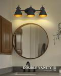 Industrial 3-Light Wall Mounted Bathroom Vanity Lamp