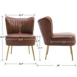 Set of 2 Modern PU Leather Accent Chairs