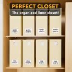 8 Pack Bed Sheet Organizers with Window - Beige